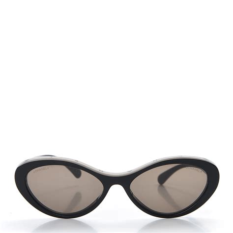 oval chanel sunglasses|Chanel black oval sunglasses.